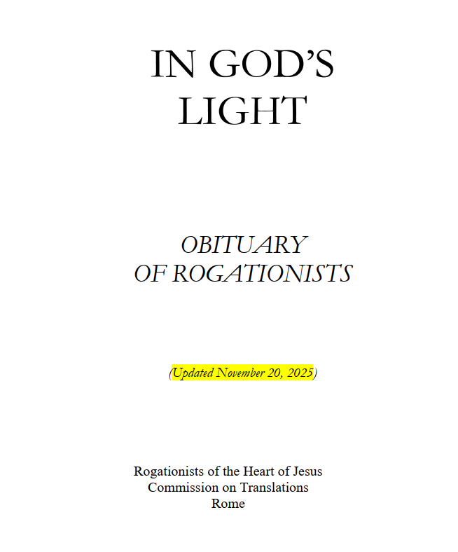IN GOD’S LIGHT OBITUARY OF ROGATIONISTS